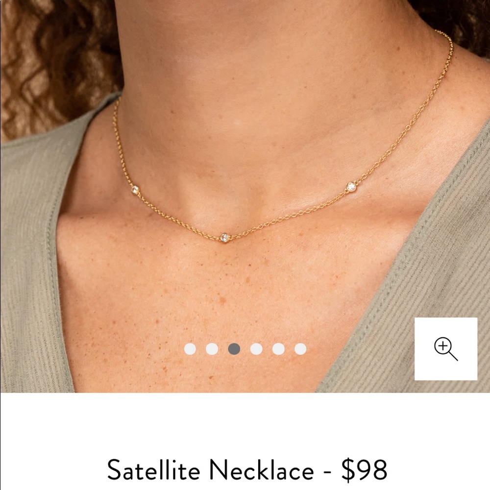 White sapphire & gold vermeil necklace